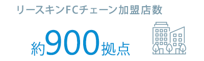 リースキンＦＣチェーン代理店数 1,000店舗以上