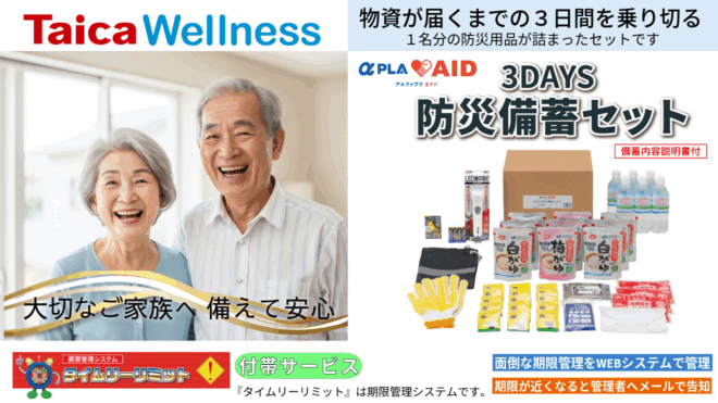 保護中: 3DAYS防災備蓄セット　～どこに何がいつまで？全部見える「タイムリーリミット」～