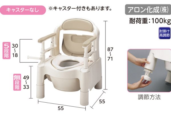 注目ブランドのギフト アロン化成 安寿 ポータブルトイレFX-CP はねあげ 534-540 暖房 快適脱臭タイプ 401255 